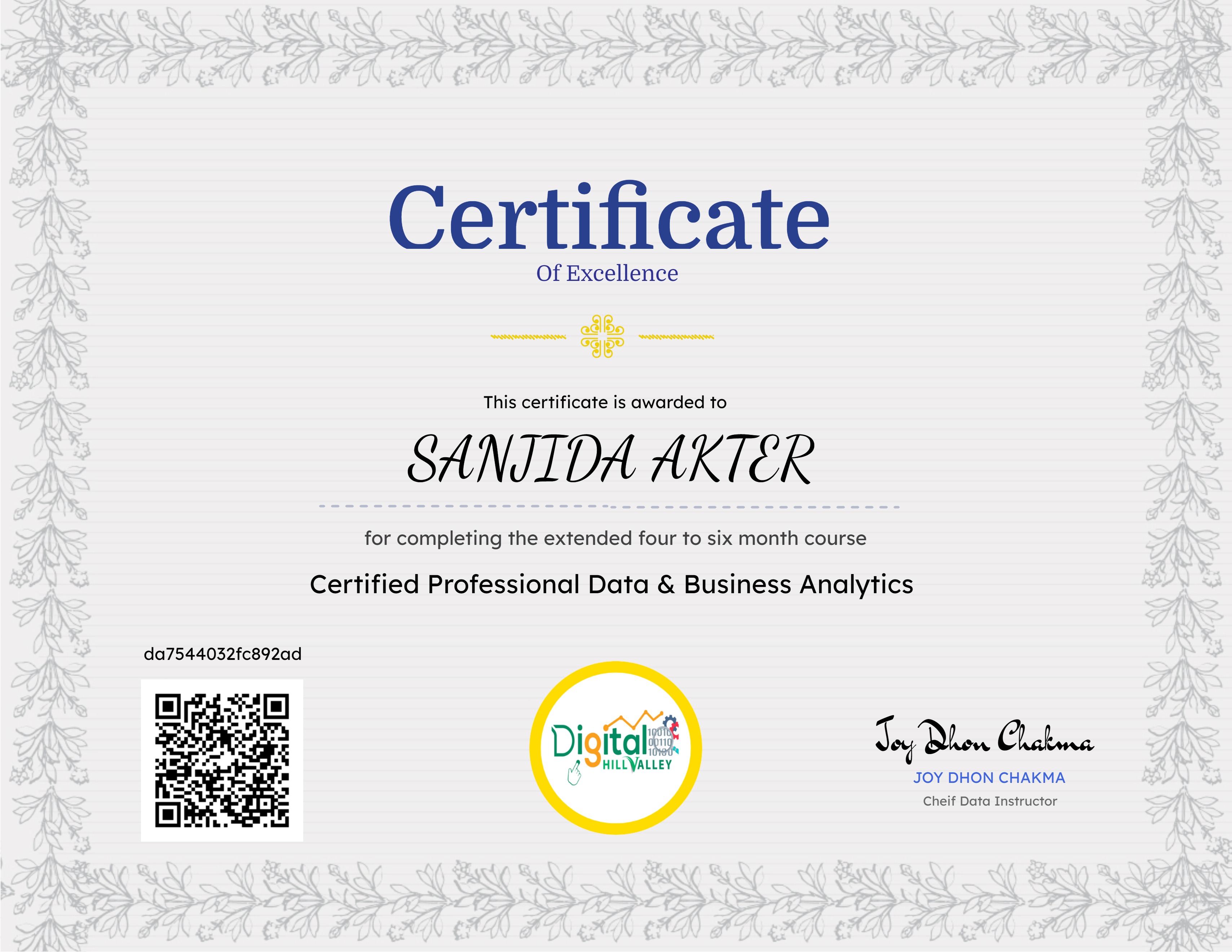 Certified Professional Data & Business Analytics