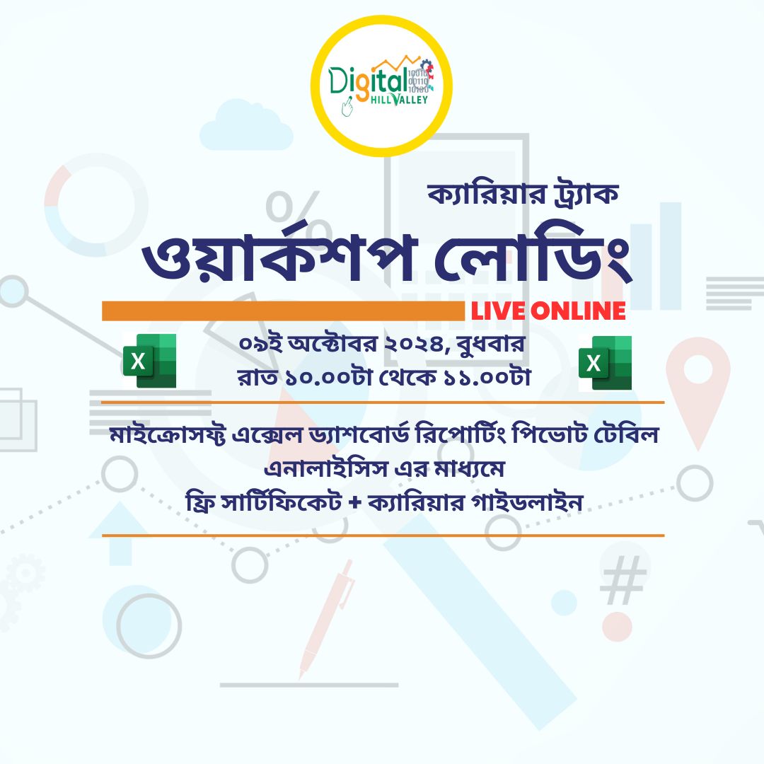 ওয়ার্কশপ: মাইক্রোসফ্ট এক্সেল ড্যাশবোর্ড রিপোর্টিং ও পিভোট টেবিল এনালাইসিস